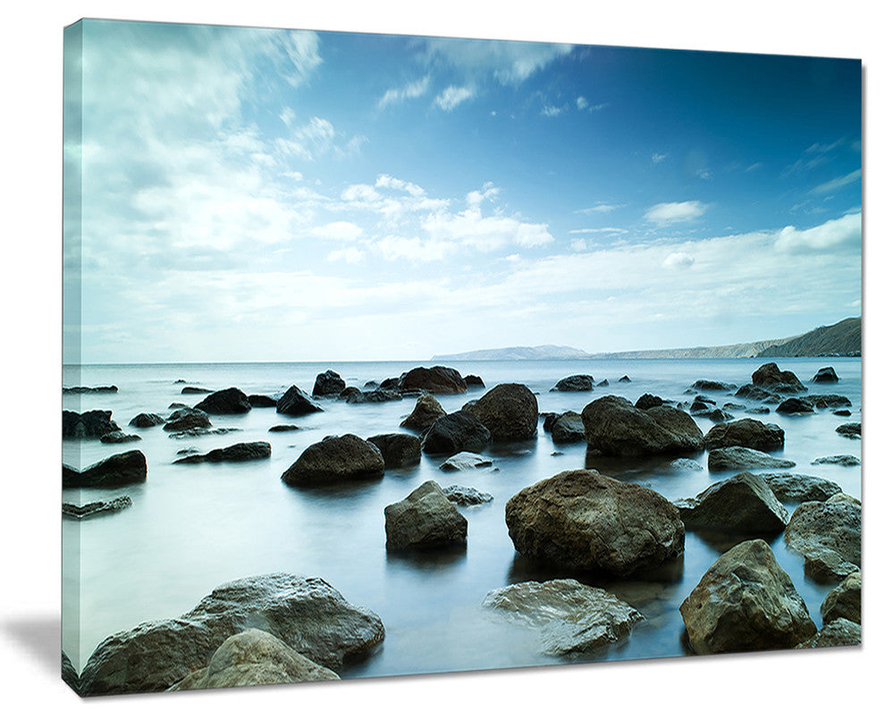 "Sleeping Sea Under Blue Sky" Landscape Canvas Photo Print, 40"x30"