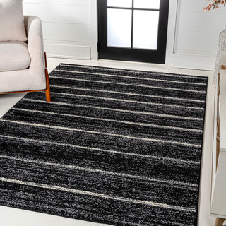 Williamsburg Minimalist Stripe Rug, Black/Cream, 4 Ft. X 6 Ft.