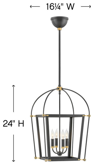 Hinkley Selby Large Open Frame Pendant, Black