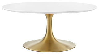 Lippa 36" Coffee Table, Gold White