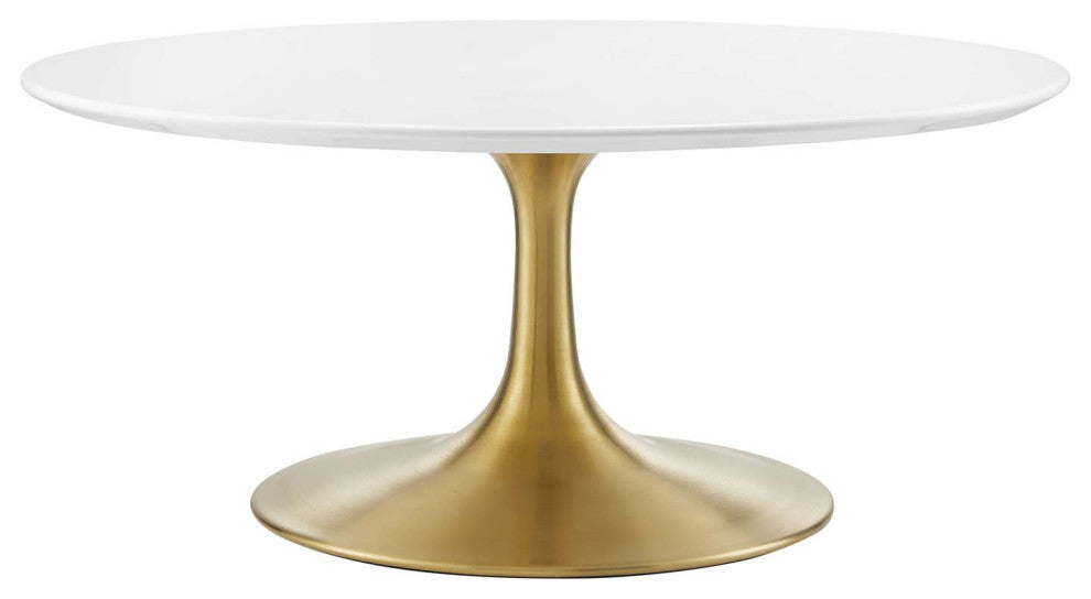 Lippa 36" Coffee Table, Gold White