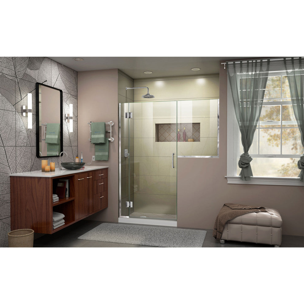 DreamLine Unidoor-X 66-66 1/2x72 Hinged Shower Door, Chrome, D1243634-01