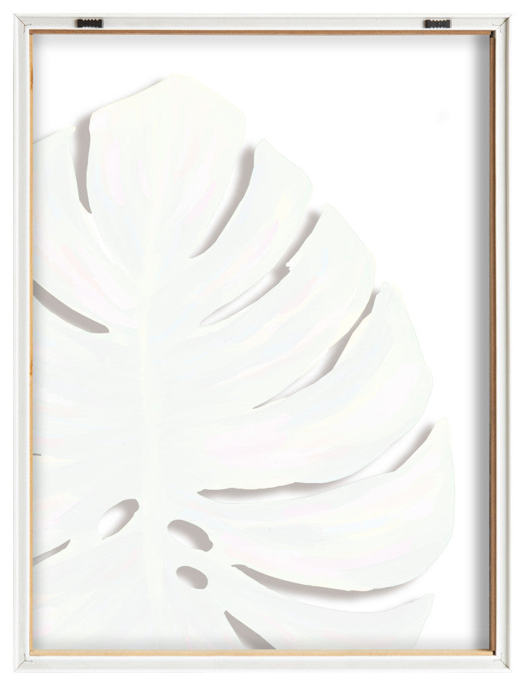 Blake Monstera Framed Printed Glass by Jessi Raulet of Ettavee, Natural 18x24