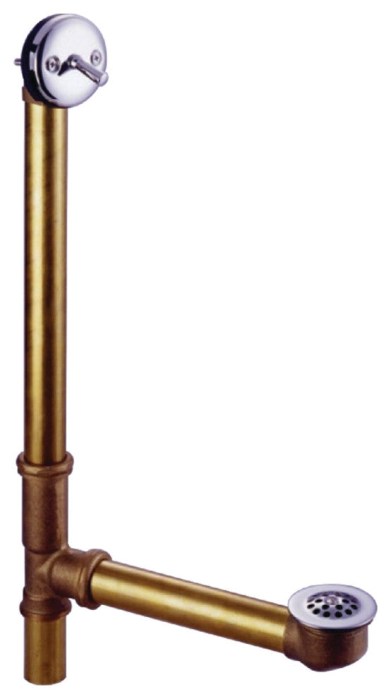Kingston Brass 18" Trip Lever Waste & Overflow With Grid, Polished Chrome