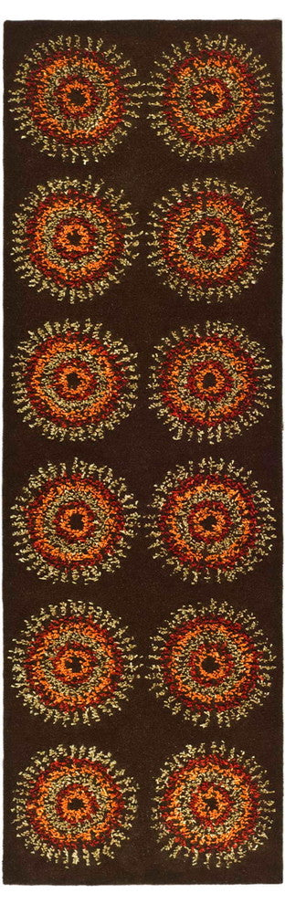 Safavieh Soho soh719b Polka Dots Rug, Brown/Gold, 2'6"x8'0" Runner
