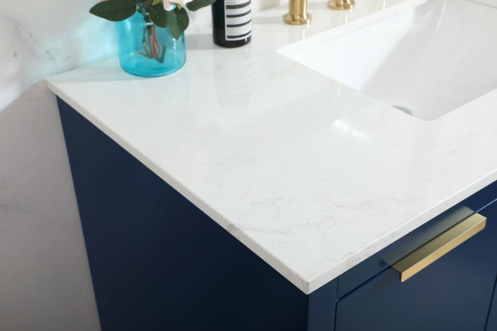 Bethany Single Bathroom Vanity, Blue, 42"