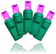 50 5Mm Purple Strobe Lights 6" Spacing On Green Wire