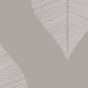 Line Leaves Peel and Stick Vinyl Wallpaper, Off White Warm Gray, 24"w X 60"h