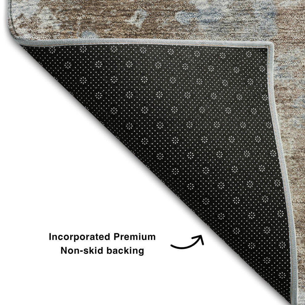 Premium Machine Washable Mayfield AMF573 Brown 10' x 14' Rug