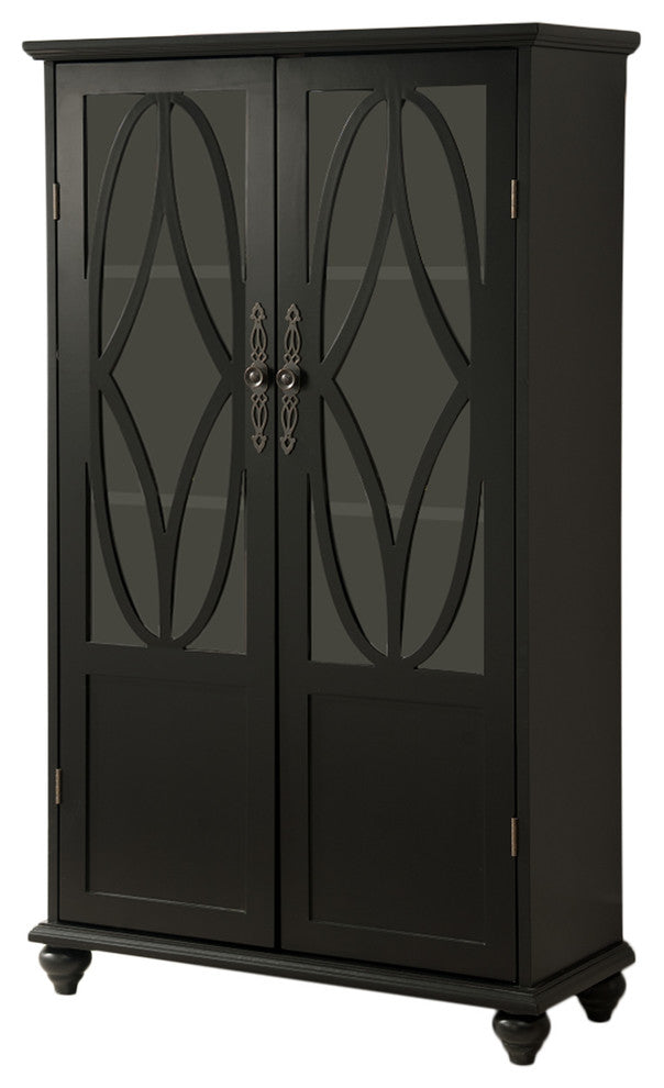 Mullac Wood Curio Bookcase, Black