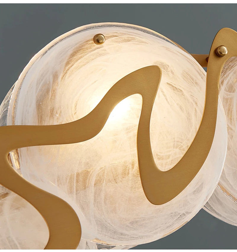 Modern gold glass chandelier for dining room, livimg room, bedroom