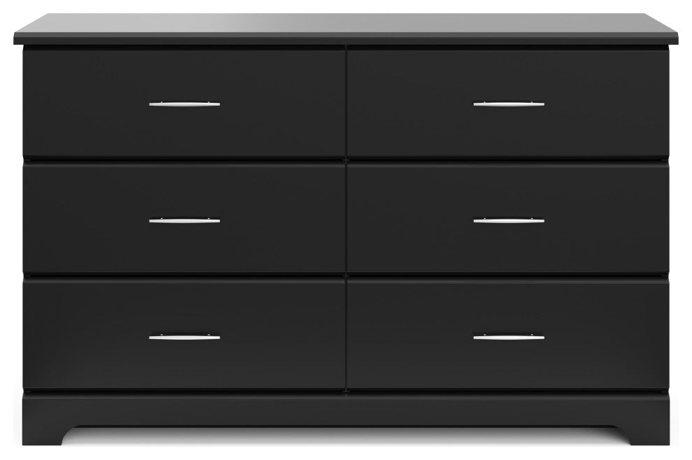 Storkcraft Brookside 6 Drawer Dresser, White, Black