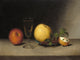 Tile Mural Still Life Wine Apple Raisins and Cake, 6"x8", Glossy