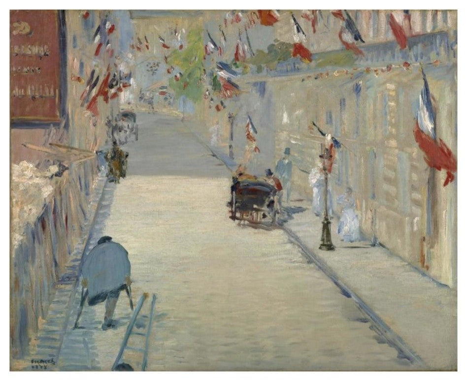 "The Rue Mosnier with Flags" Digital Paper Print by Edouard Manet, 22"x18"