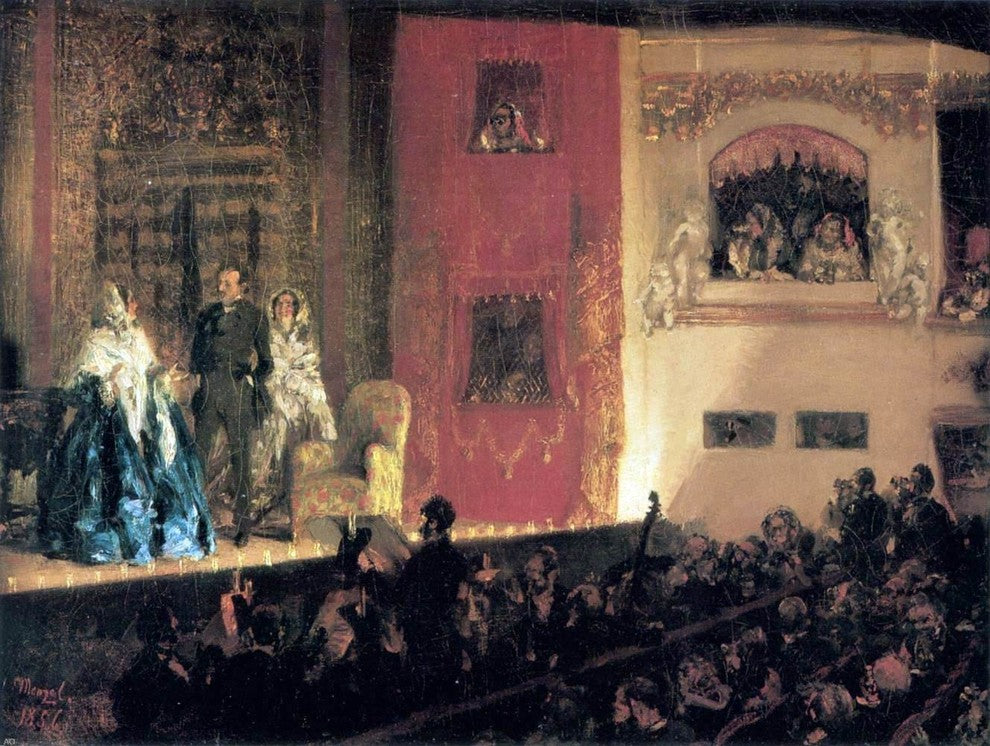 Adolph Von Menzel Theatre du Gymnase, 21"x28" Wall Decal