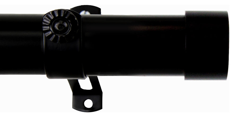 Cap 1.5" Curtain Rod 115-165", Black