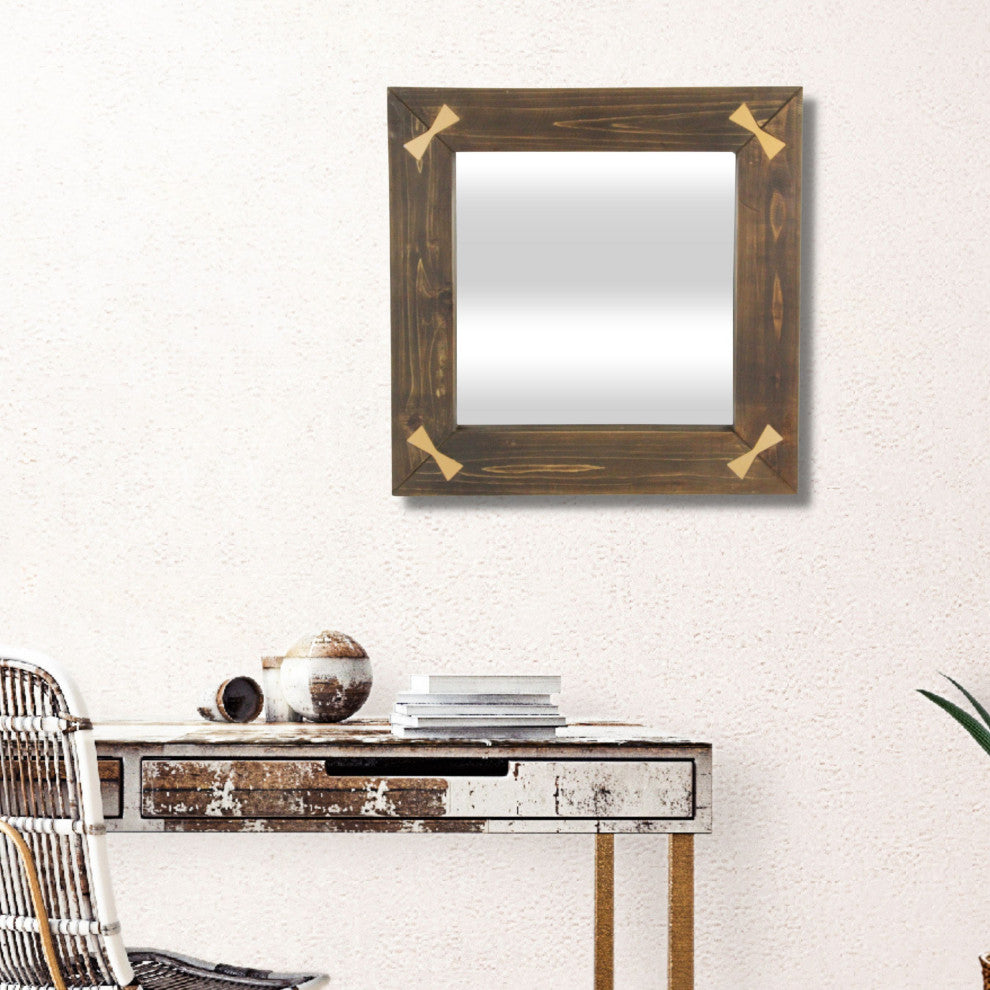 Beloitte Square Wood Accent Mirror