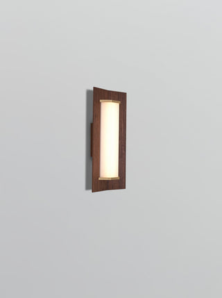 Penna 16 LED Sconce, Warm White, Distressed Brass/Dark Stained Walnut, 120v