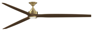 Fanimation Spitfire 96" Fan/LED Light, Brushed Satin Brass, Brushed Satin Brass/Whiskey Wood Blades
