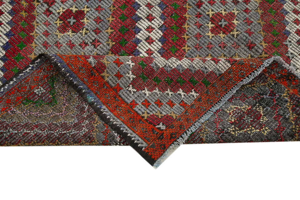 Rug N Carpet - Handmade Oriental 6' 0'' x 11' 4'' Contemporary Wool Kilim Rug