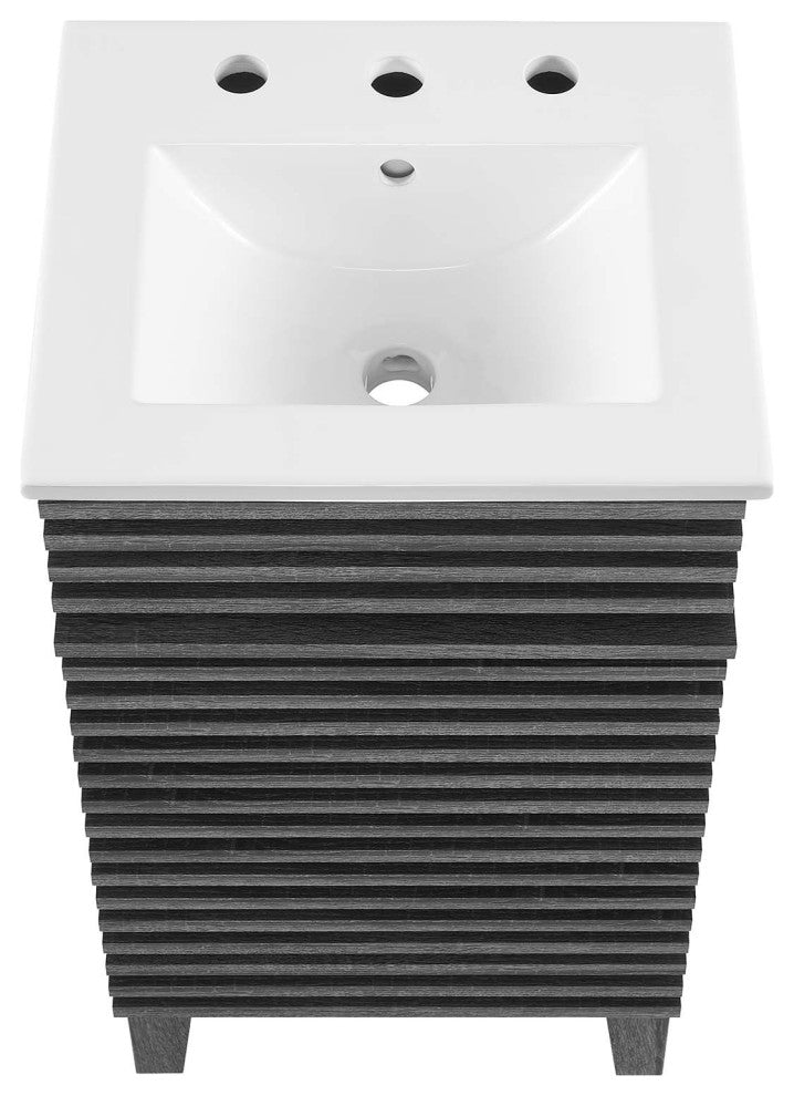 Render 18" Bathroom Vanity Cabinet, Charcoal White