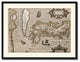 Japan Vintage Sepia Map Canvas Print, 28"x37"