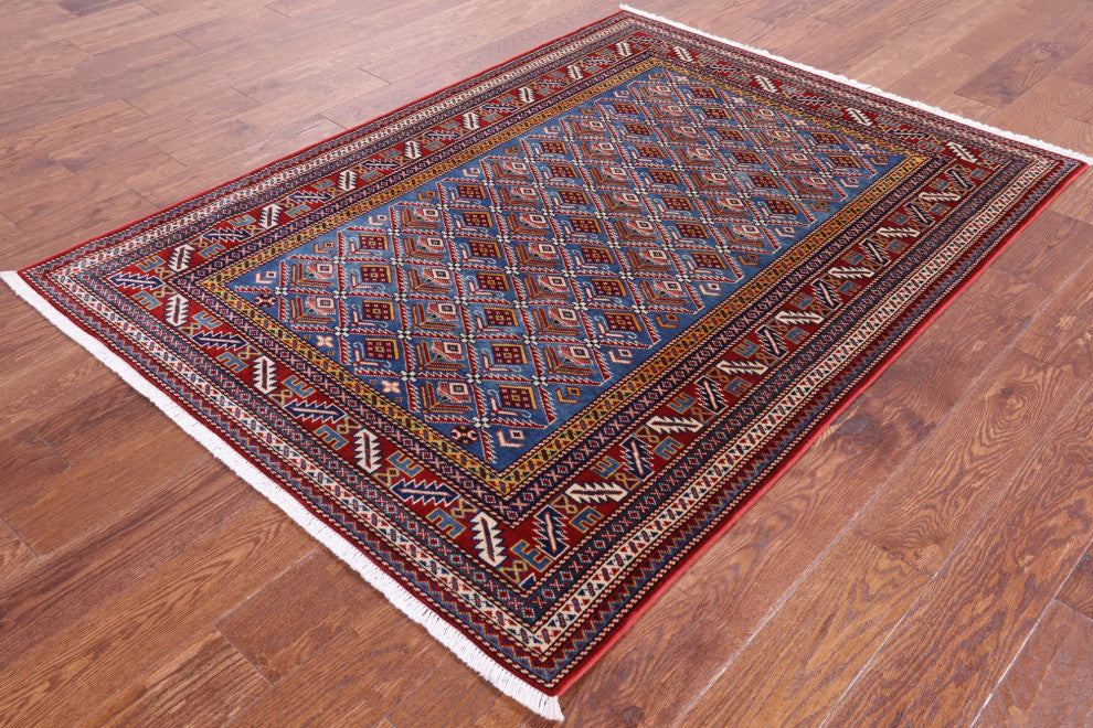 Shirvan Hand Knotted Wool Rug 4' 4" X 5' 10" Q6775