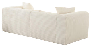 Tarra Fluffy Oversized Cream Corduroy Modular Loveseat - Cream