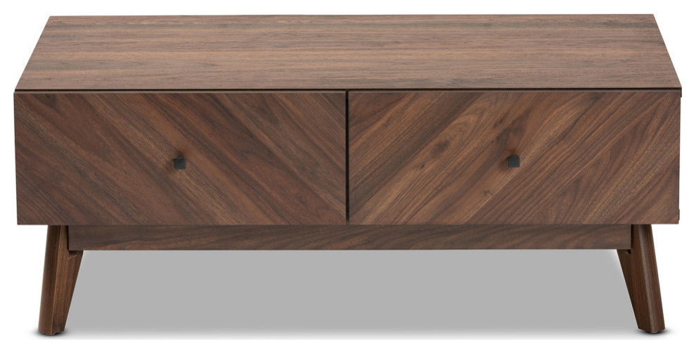 Hugo Mid-Century Coffee Table, Walnut Brown
