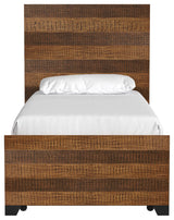 Urban Rustic Wood Complete Bed, Brushed Wheat, Twin
