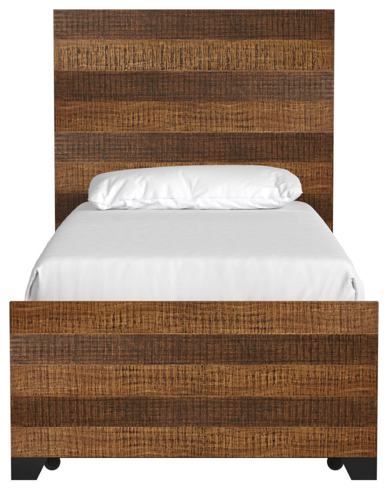 Urban Rustic Wood Complete Bed, Brushed Wheat, Twin