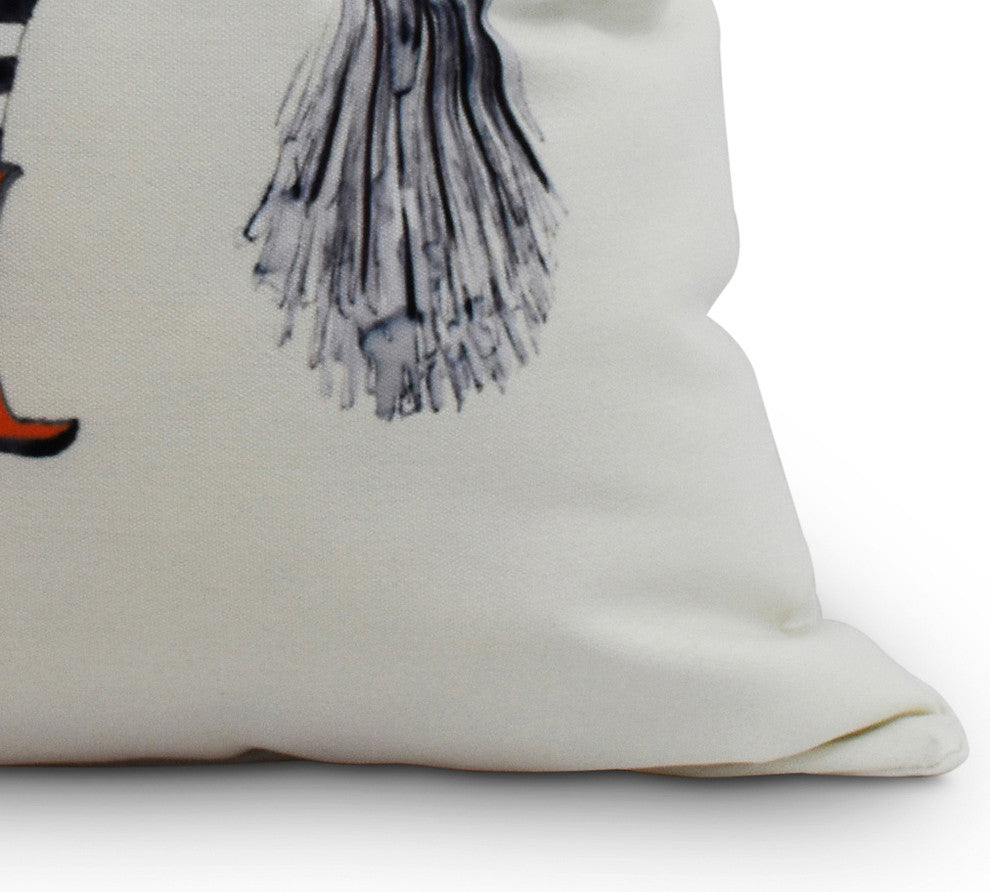 Esmerelda 18" Cream Halloween Print Decorative Throw Pillow