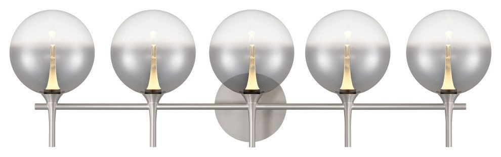 Iissa, Vanity, 5Lt, Satin Nickel, Smoked Glass