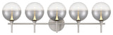 Iissa, Vanity, 5Lt, Satin Nickel, Smoked Glass