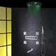 Led Thermostatic Ceiling Mount Led Rainfall Shower System Chrome Polished