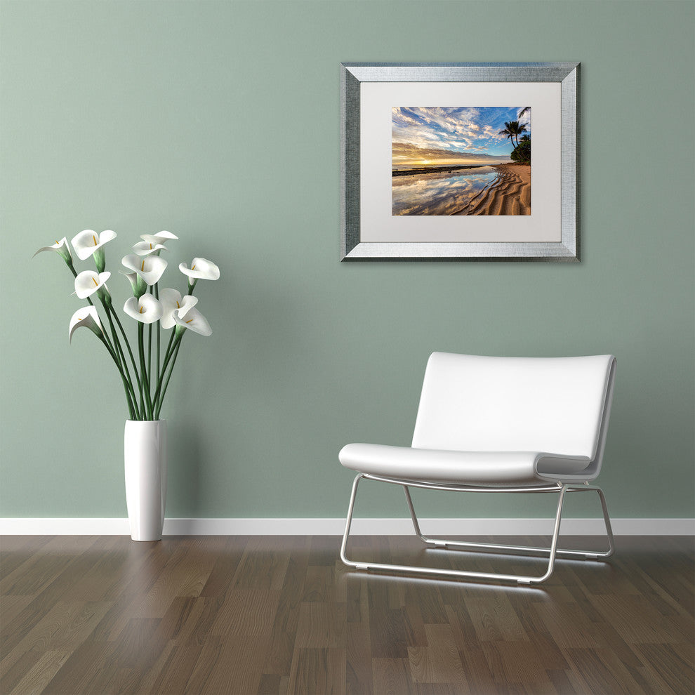 Pierre Leclerc 'Kauai Kailani Sunrise' Matted Art, Silver Frame, White, 20x16