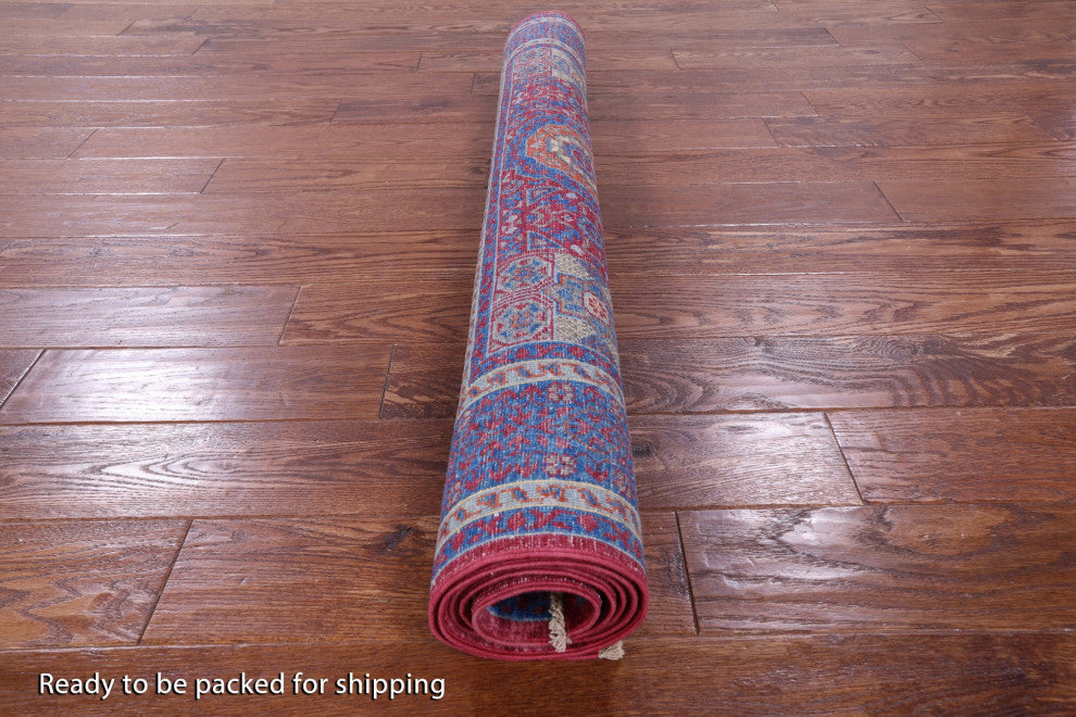 4' 0" X 5' 9" Hand Knotted Geometric Mamluk Wool Rug - Q12265