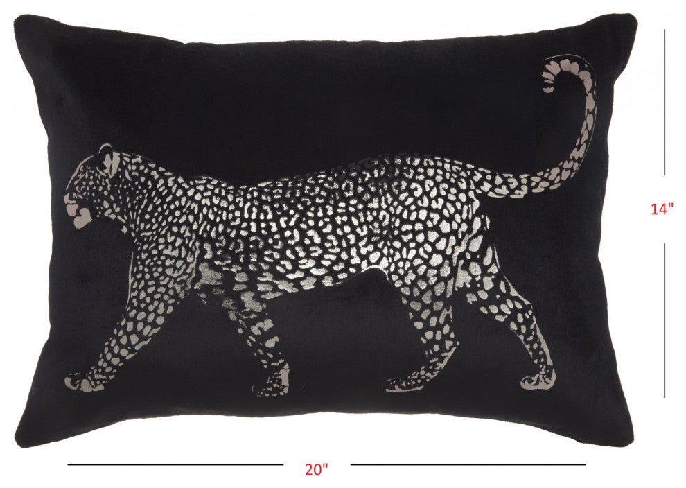 Black Leopard Lumbar Pillow