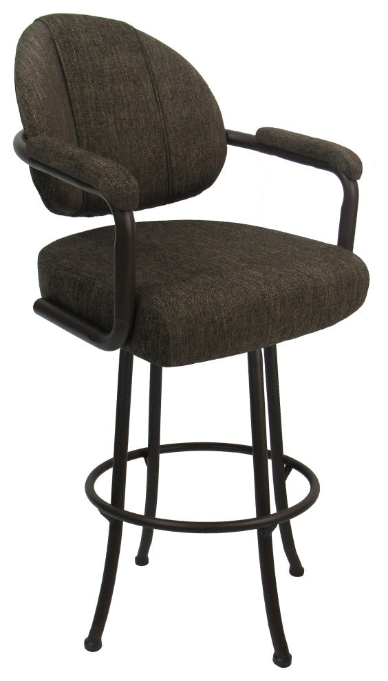 Swivel Counter Metal Pub Set - M-70 Stools 26" or 30", Sanora Brown - Brown, 26", Crackle Glass