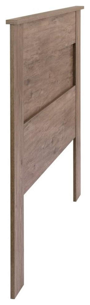 Pemberly Row Traditional Wood Queen Flat Panel Headboard in Gray