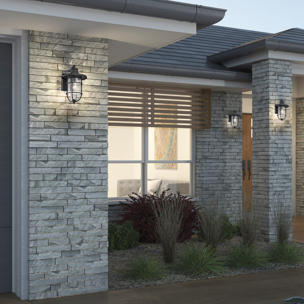 CHLOE Lighting Markus Transitional 1-Light Textured Black Outdoor Wall Sconce