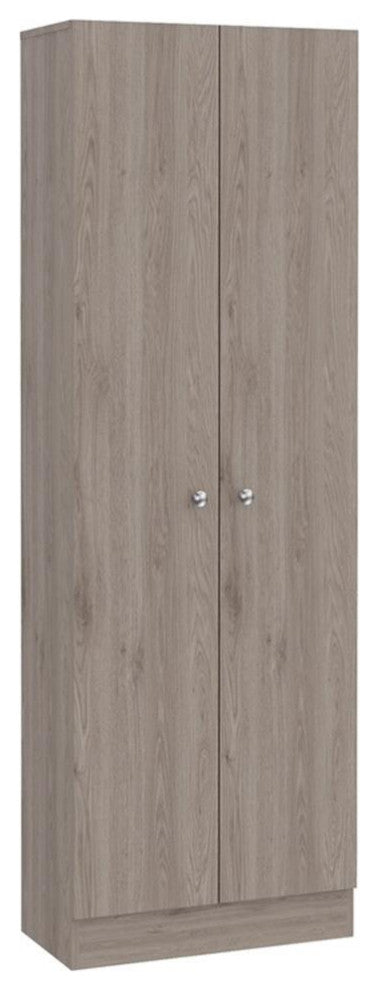 Pemberly Row 2-Door Modern Engineered Wood Multistorage Pantry Cabinet in Gray