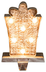 7.50"H Marquee LED Metal Giftbox Stocking Holder