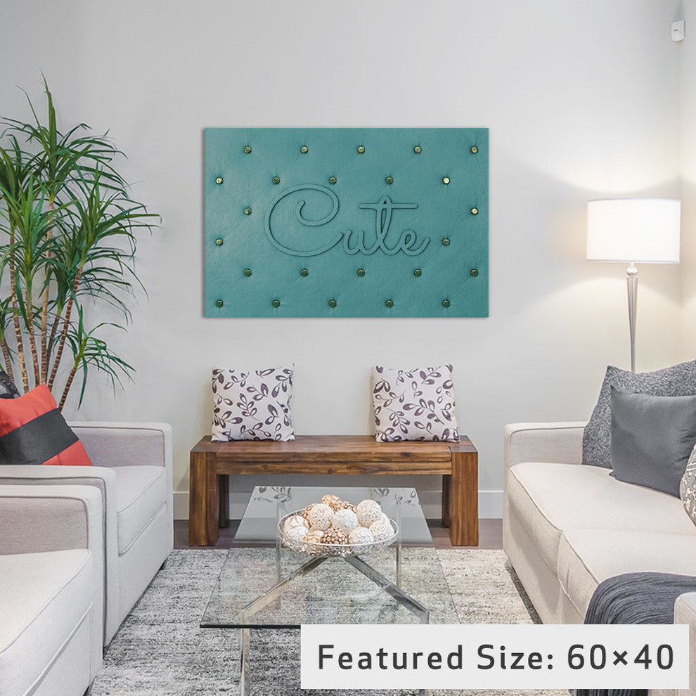 "Cute Teal" by 5by5collective, 26x18x1.5