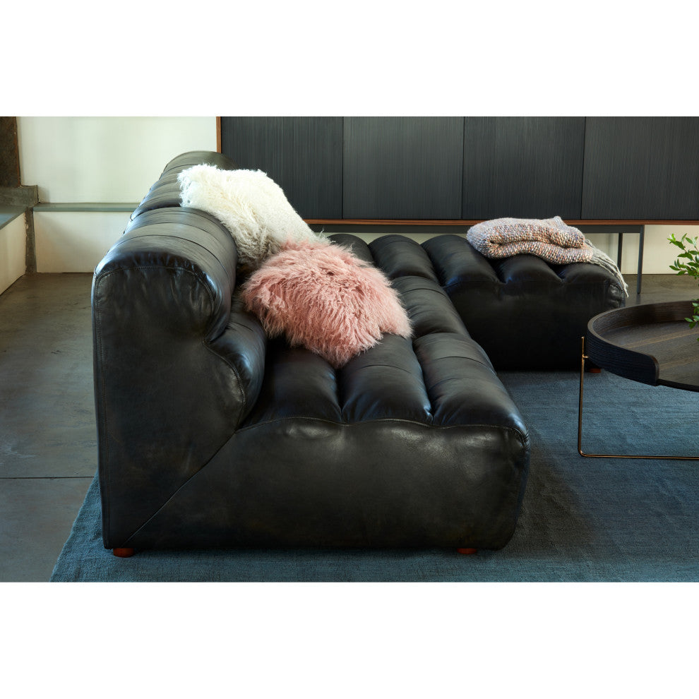 Contemporary Lamb Fur Pillow Rect. Pink - Pink