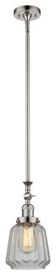 Chatham 1-Light LED Mini Pendant, Polished Nickel, Glass: Clear