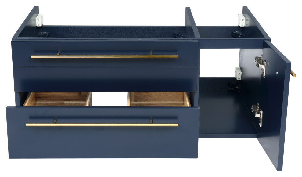 Fresca Lucera 36" Royal Blue Wall Mount Sink Bathroom Cabinet