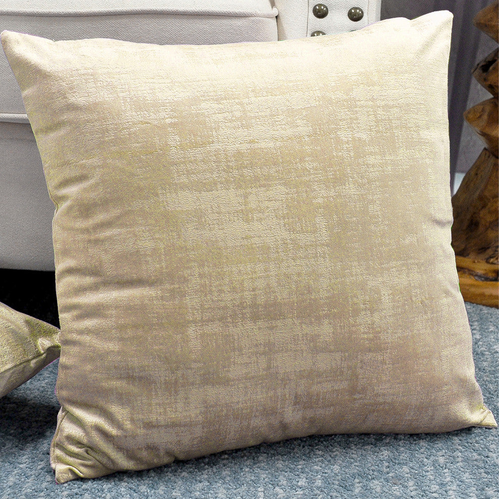 Serenta Textured Velvet Pillow Shell, Set of 4, Almond Buff