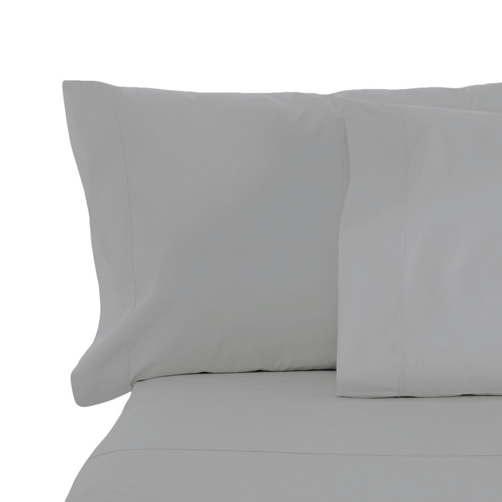 6-Piece 1800 Cotton Bamboo 4 Pillowcases Sheet Deep Pocket, Silver, Full / Doubl