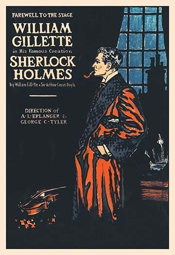 William Gillette as Sherlock Holmes: Farewell to the Stage- Paper Poster